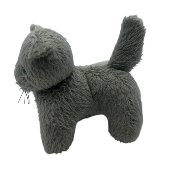 Battat Gray Plush Kitty Cat Toy Embroidered Details Whiskers Handheld 3" - Picture 2 of 7